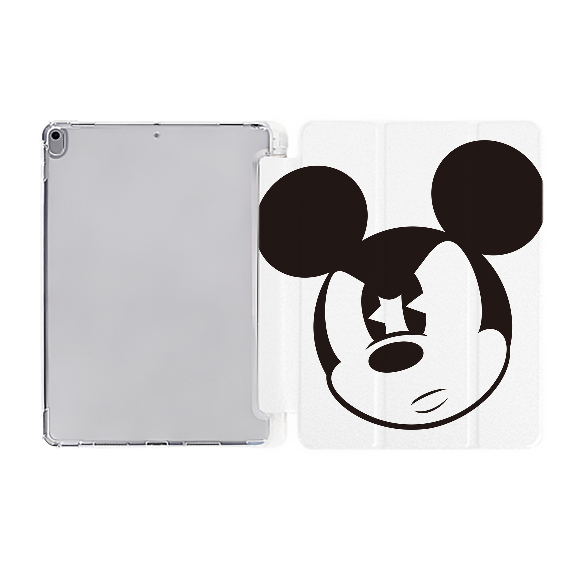 ミッキーマウス Mickey Mouse IPad ケース ペン収納付き 三つ折りスタンド PUレザー×シリコン 対応機種9.5/10.5/10.9インチ